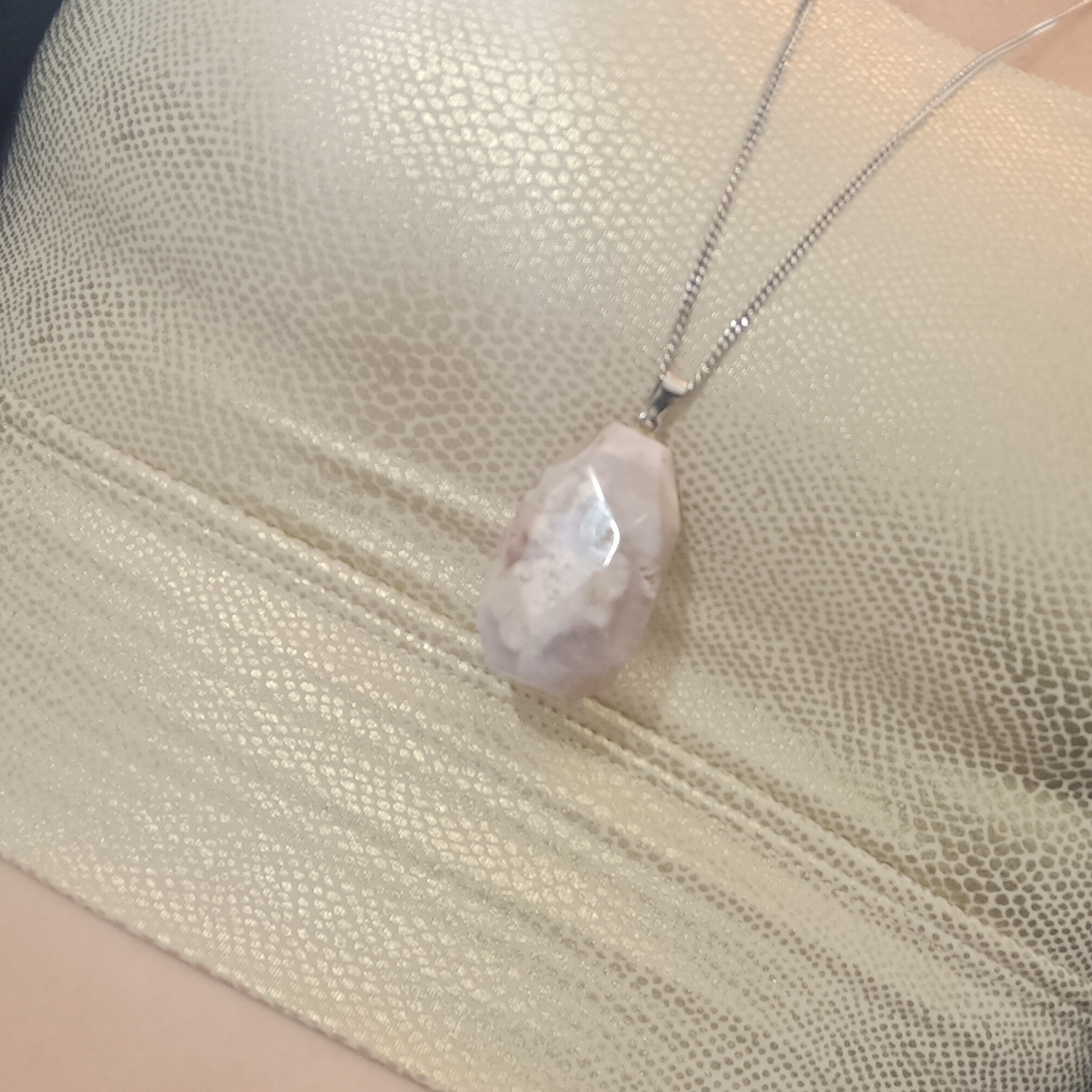 925 Sterling Sliver Necklace With Agate Stone